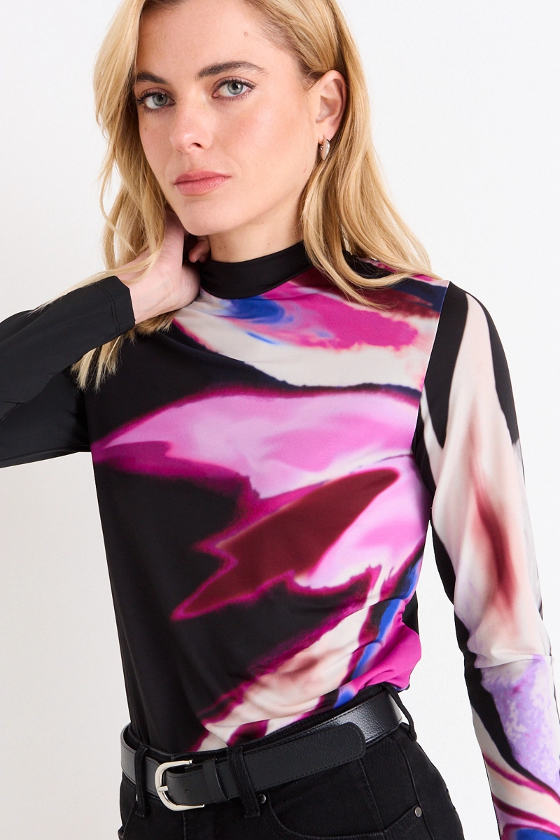 POLERA ESTAMPADA NEGRO MUJER ASH - 2
