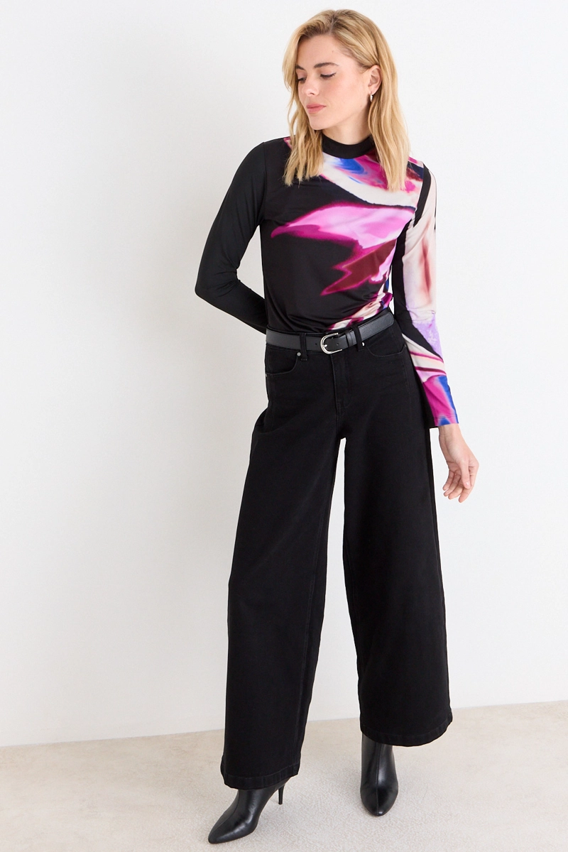 POLERA ESTAMPADA NEGRO MUJER ASH - 4