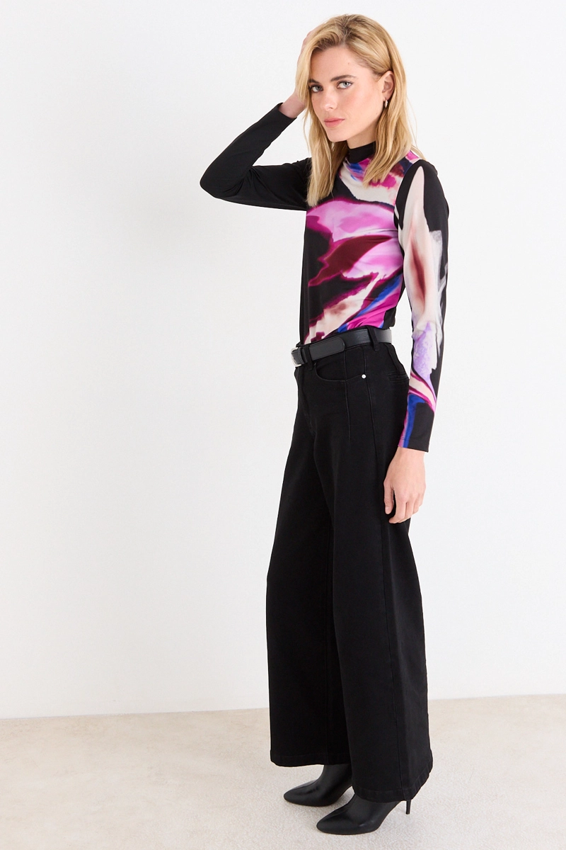POLERA ESTAMPADA NEGRO MUJER ASH - 5