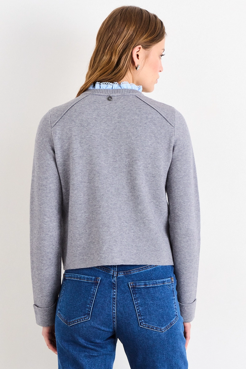 CHALECO LISO GRIS MUJER IO - 4