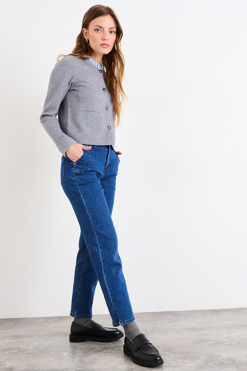 CHALECO LISO GRIS MUJER IO - 5