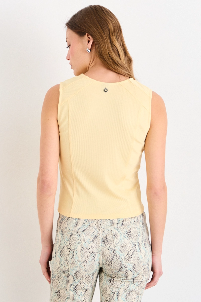 POLERA SIN MANGAS LISA AMARILLO MUJER IO - 3