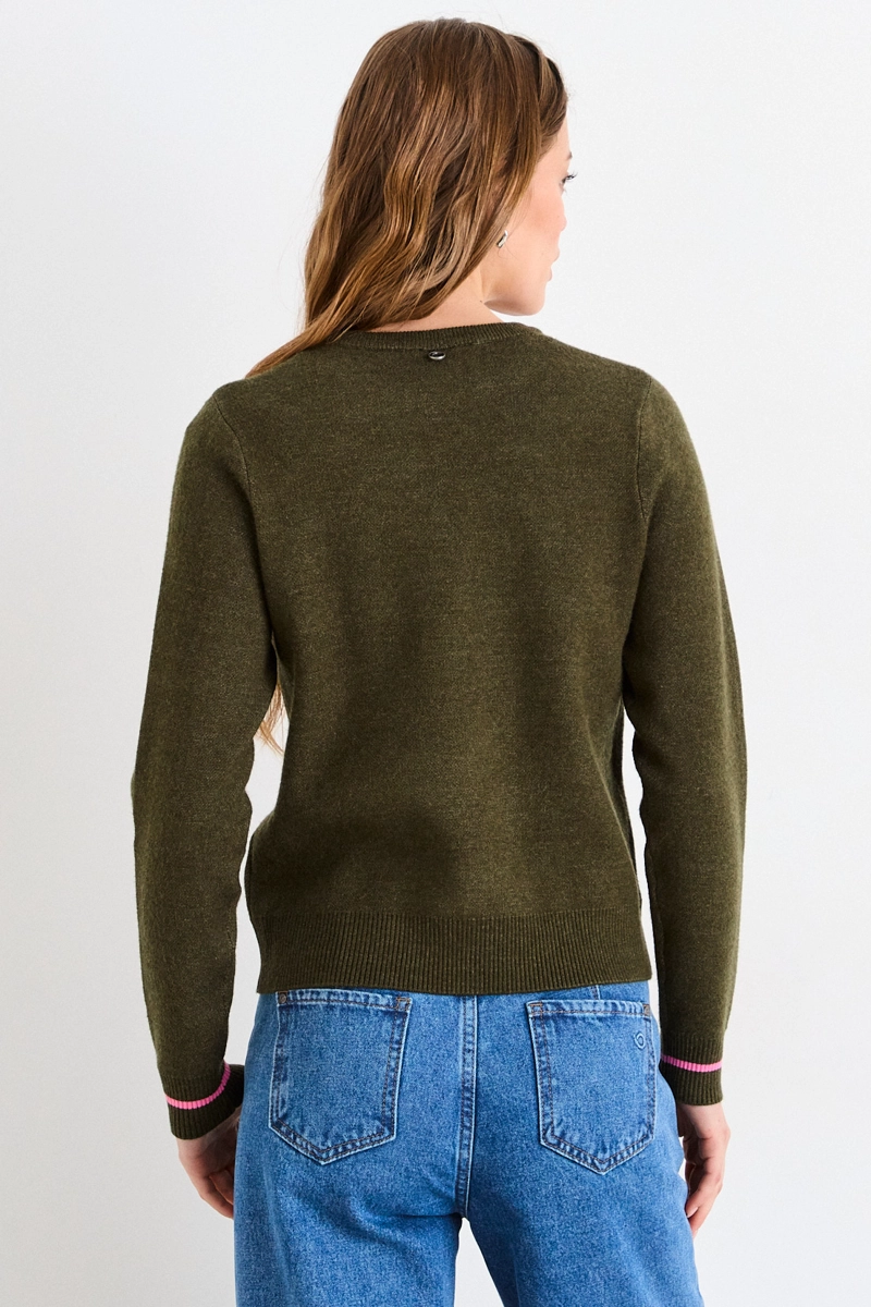 SWEATER FANTASIA VERDE OLIVA MUJER IO - 4