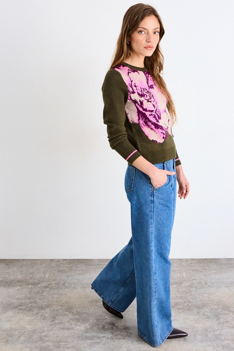 SWEATER FANTASIA VERDE OLIVA MUJER IO - 5