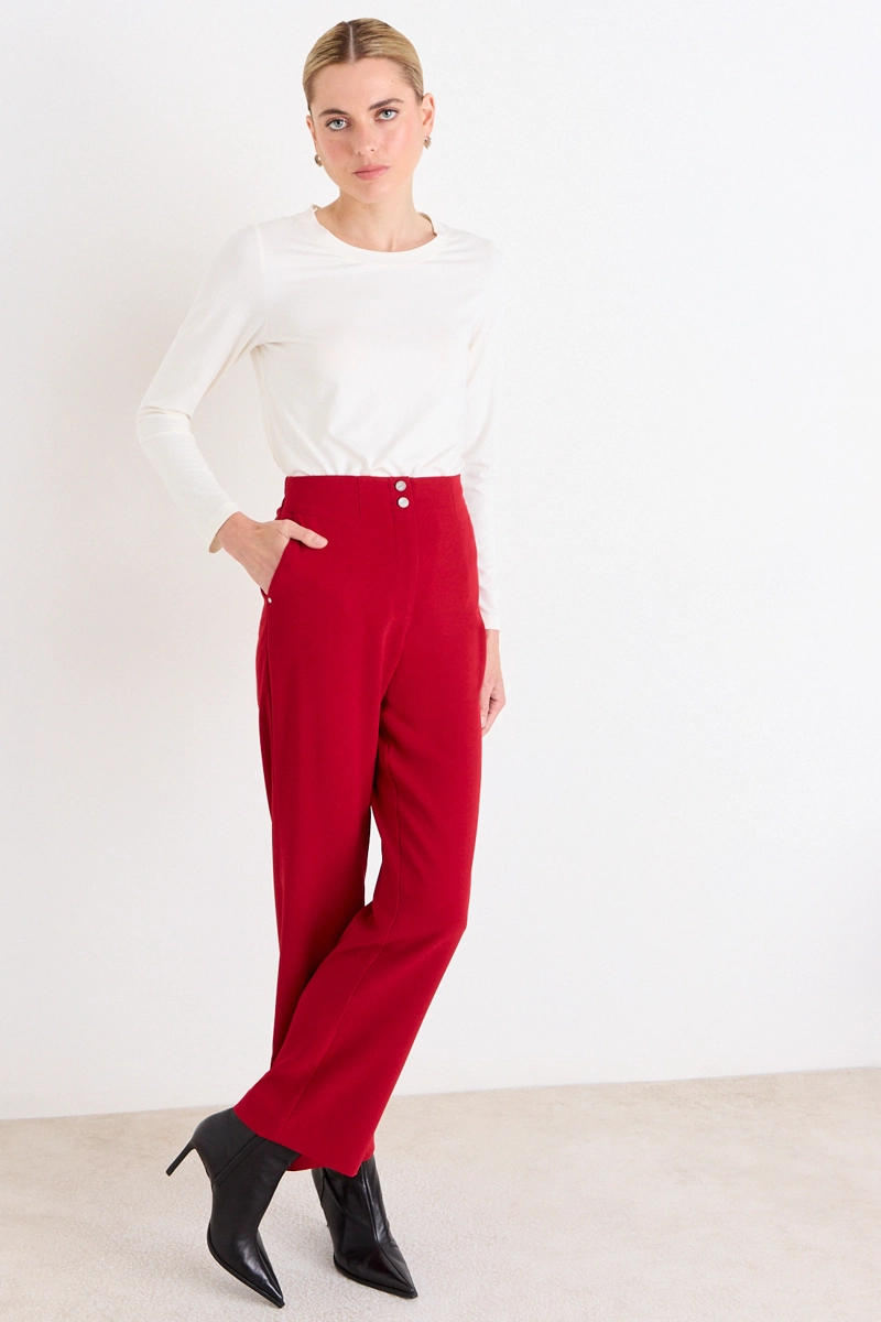 PANTALON RECTO ROJO MUJER ASH - 5