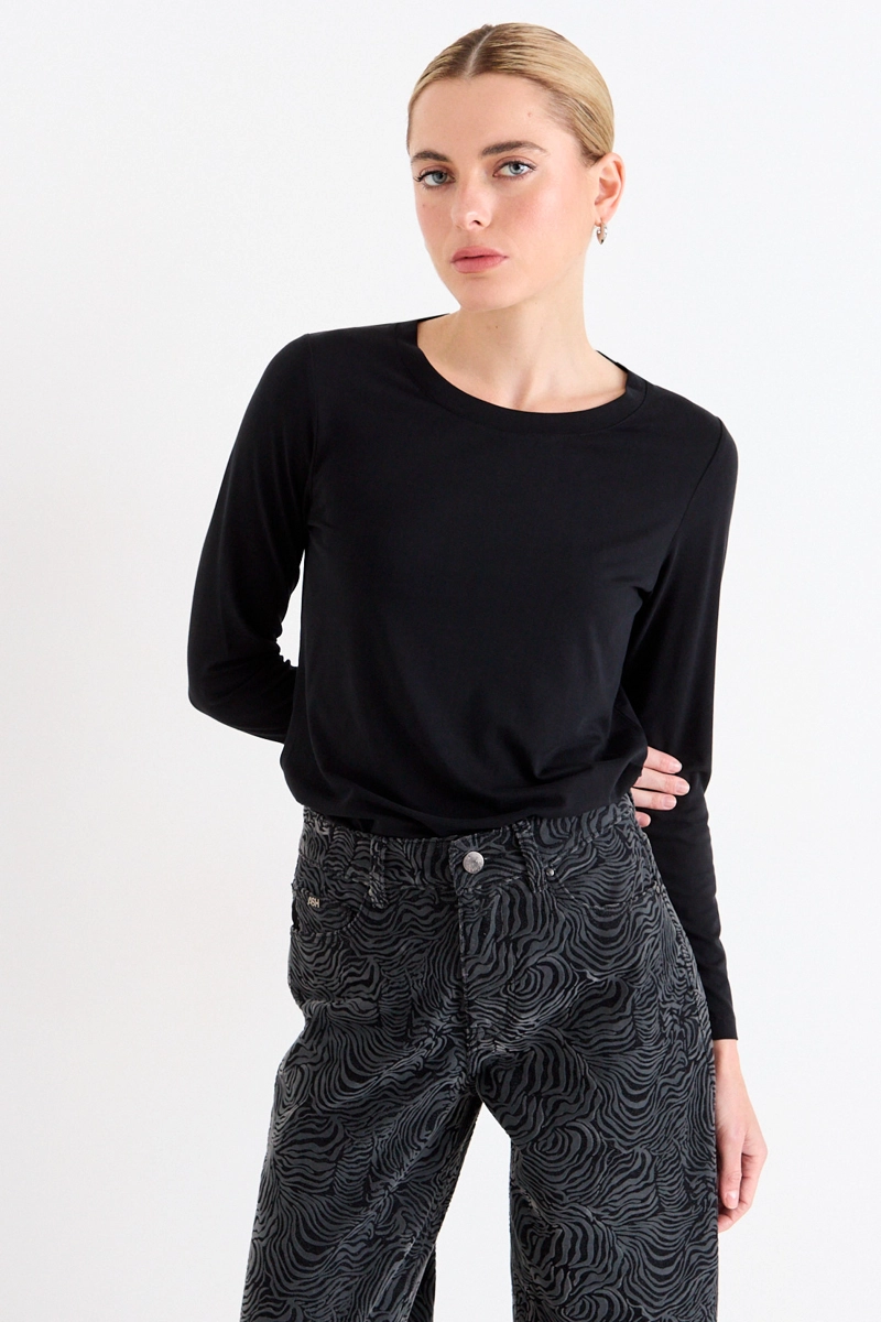 POLERA LISA NEGRO MUJER ASH - 1