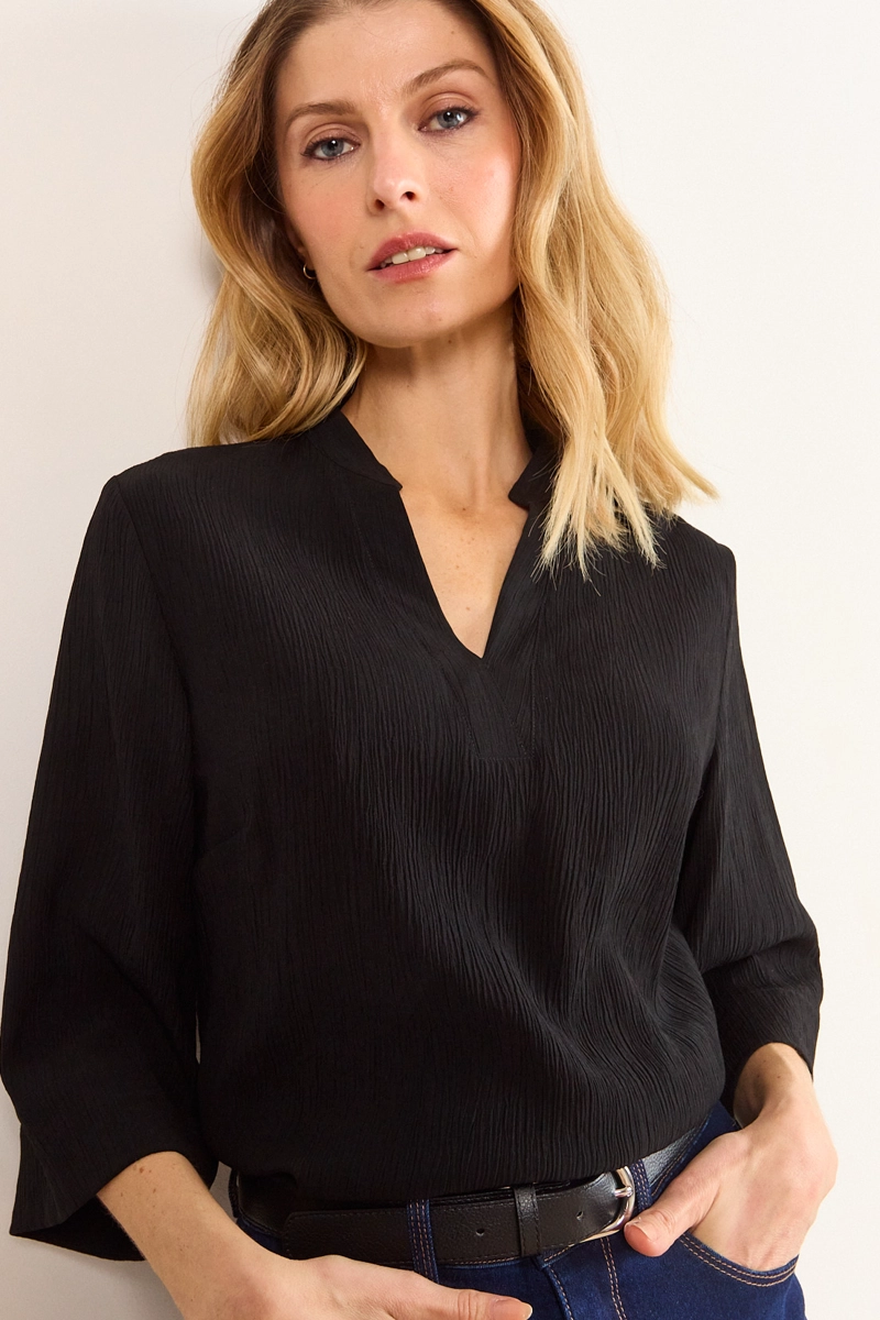 BLUSA HOLGADA TEXTURA NEGRO MUJER MA GRIFFE - 1