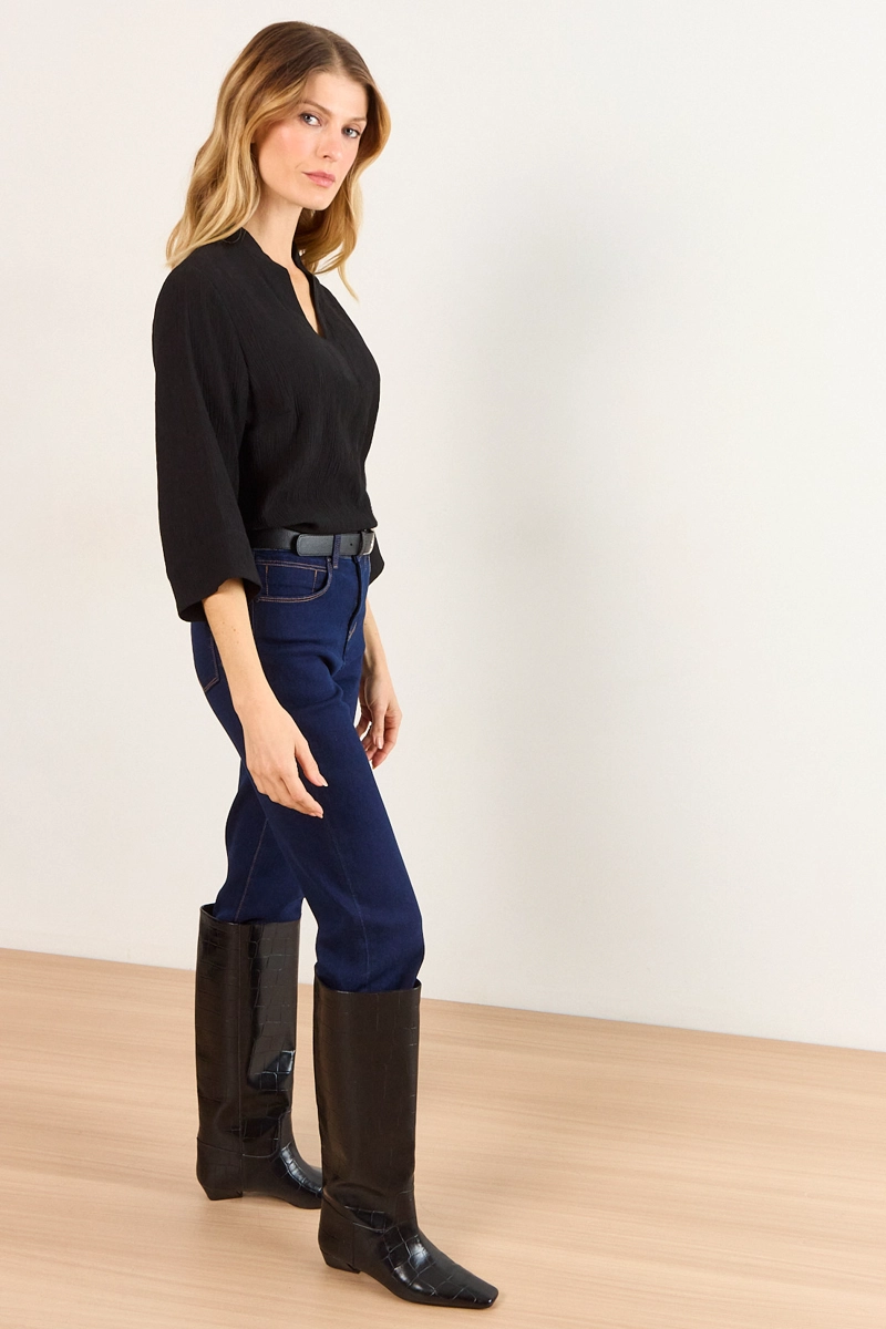 BLUSA HOLGADA TEXTURA NEGRO MUJER MA GRIFFE - 5