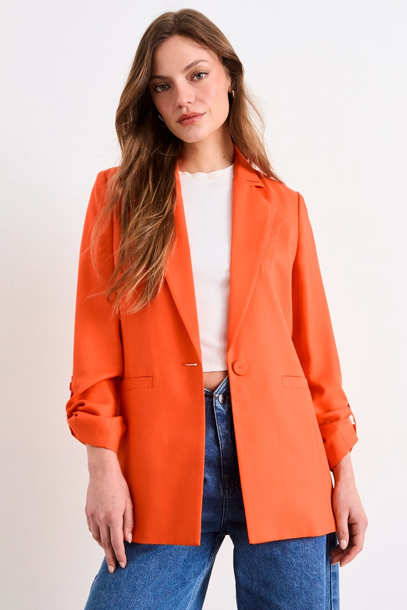 BLAZER LISO NARANJO MUJER IO - 1