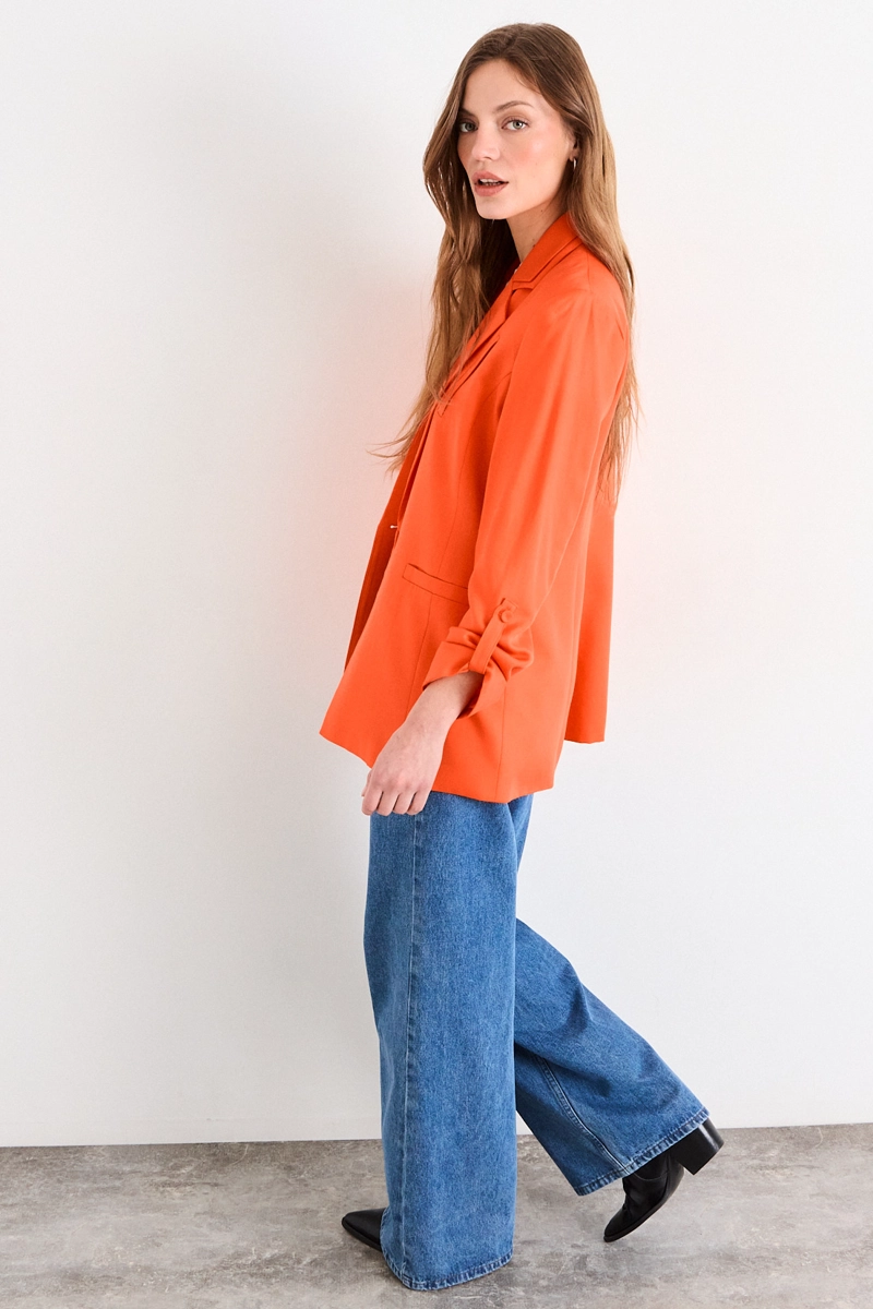 BLAZER LISO NARANJO MUJER IO - 4