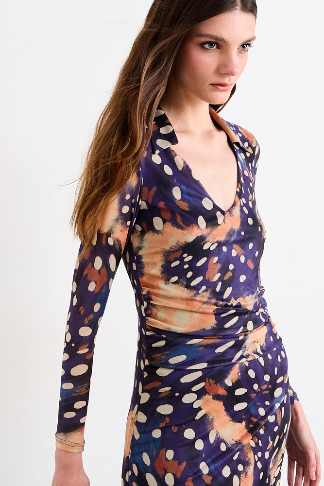 VESTIDO FANTASIA LARGO AZUL MUJER IO - 3