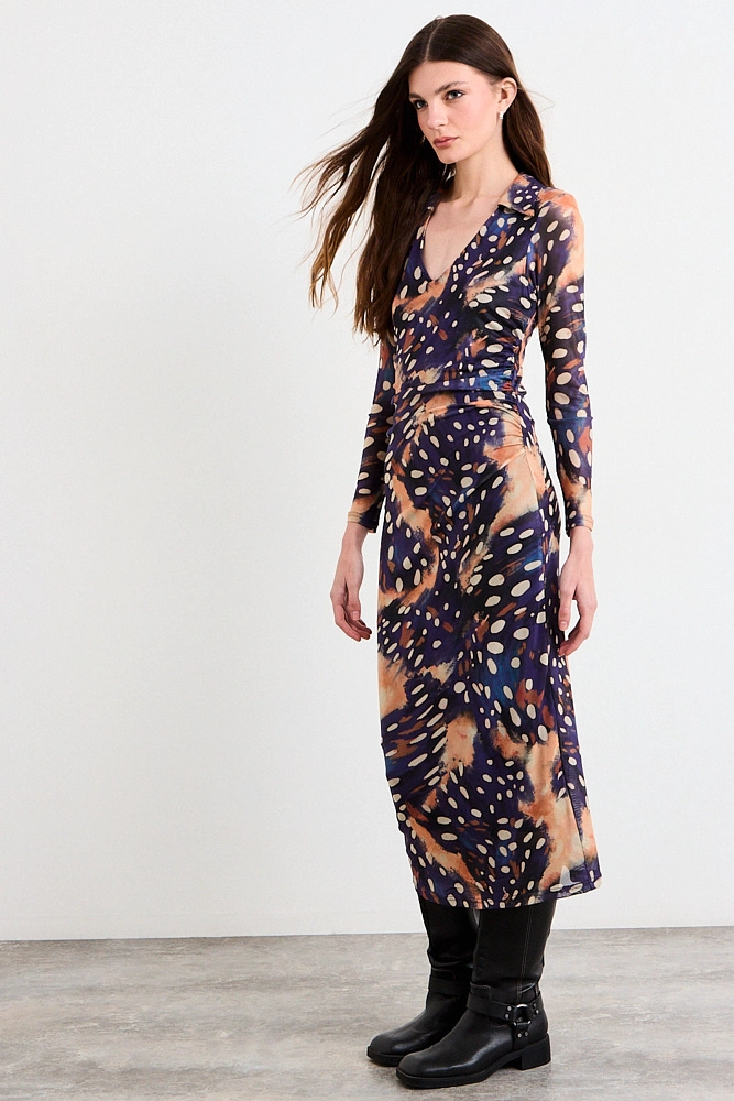 VESTIDO FANTASIA LARGO AZUL MUJER IO - 5