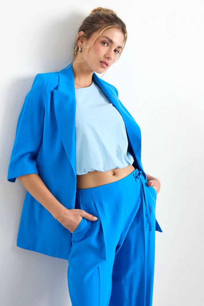 BLAZER LISO AZUL MUJER IO - 2