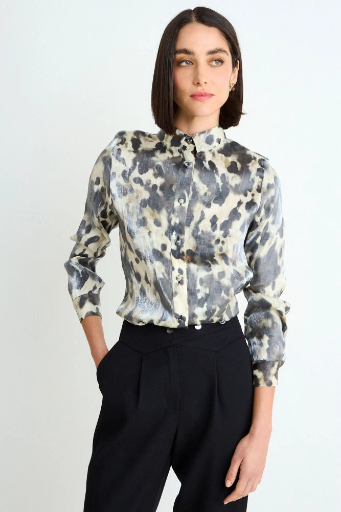 BLUSA LISA MANGA LARGA CRUDO MUJER ASH - 1