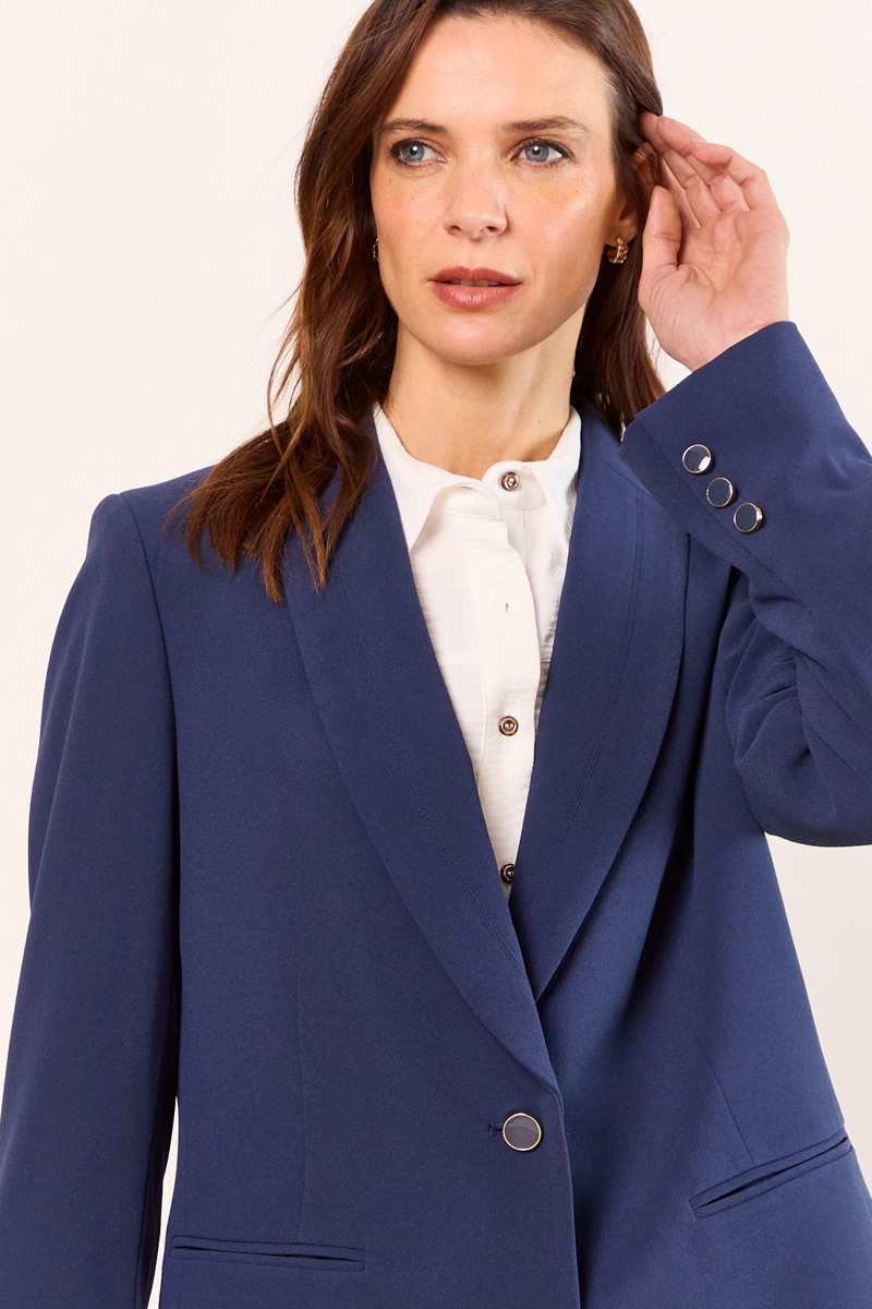 BLAZER SOLAPA CONTINUA AZUL MUJER MA GRIFFE - 2