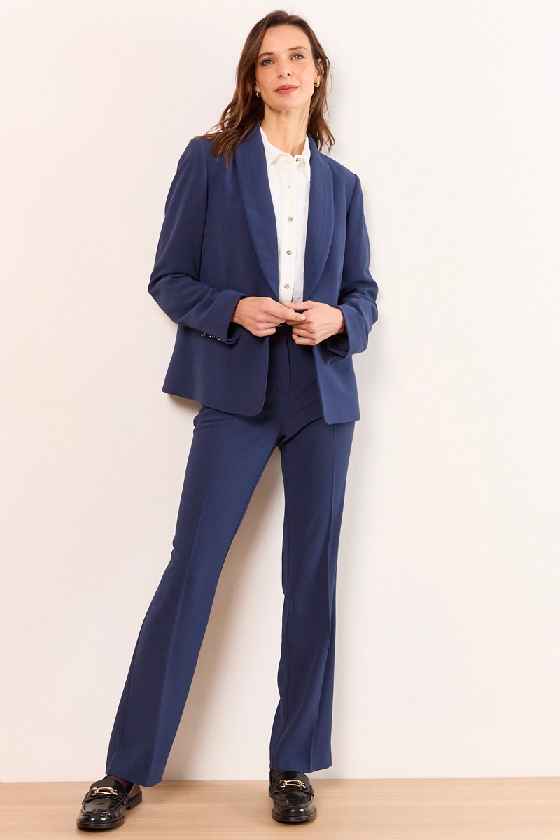 BLAZER SOLAPA CONTINUA AZUL MUJER MA GRIFFE - 5
