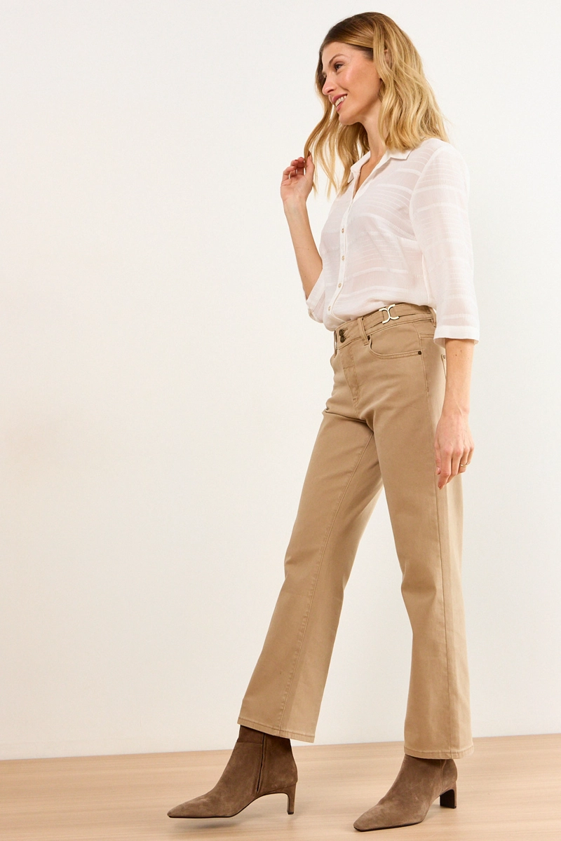 BLUSA CAMISERA TEXTURA CRUDO MUJER MA GRIFFE - 4