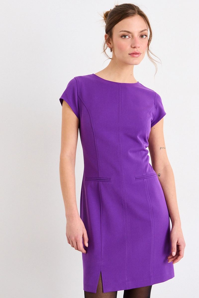 VESTIDO LISO MORADO MUJER IO - 1
