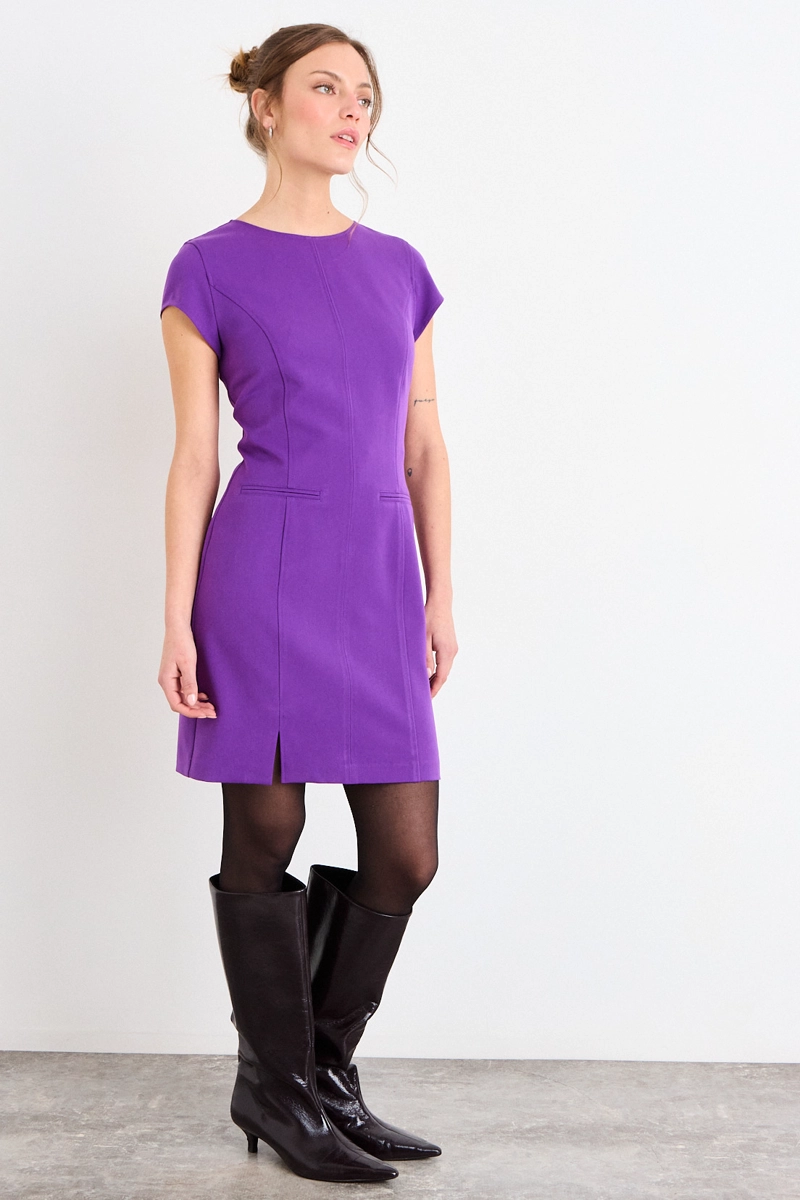 VESTIDO LISO MORADO MUJER IO - 4