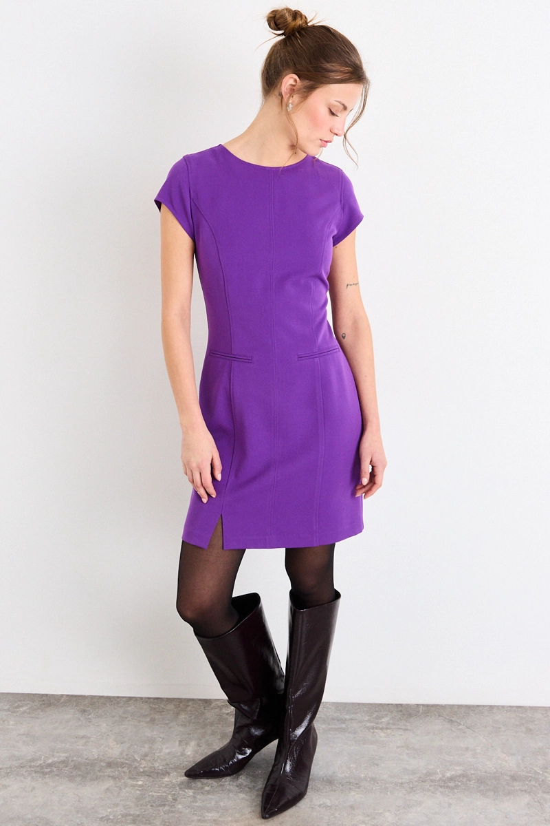VESTIDO LISO MORADO MUJER IO - 5