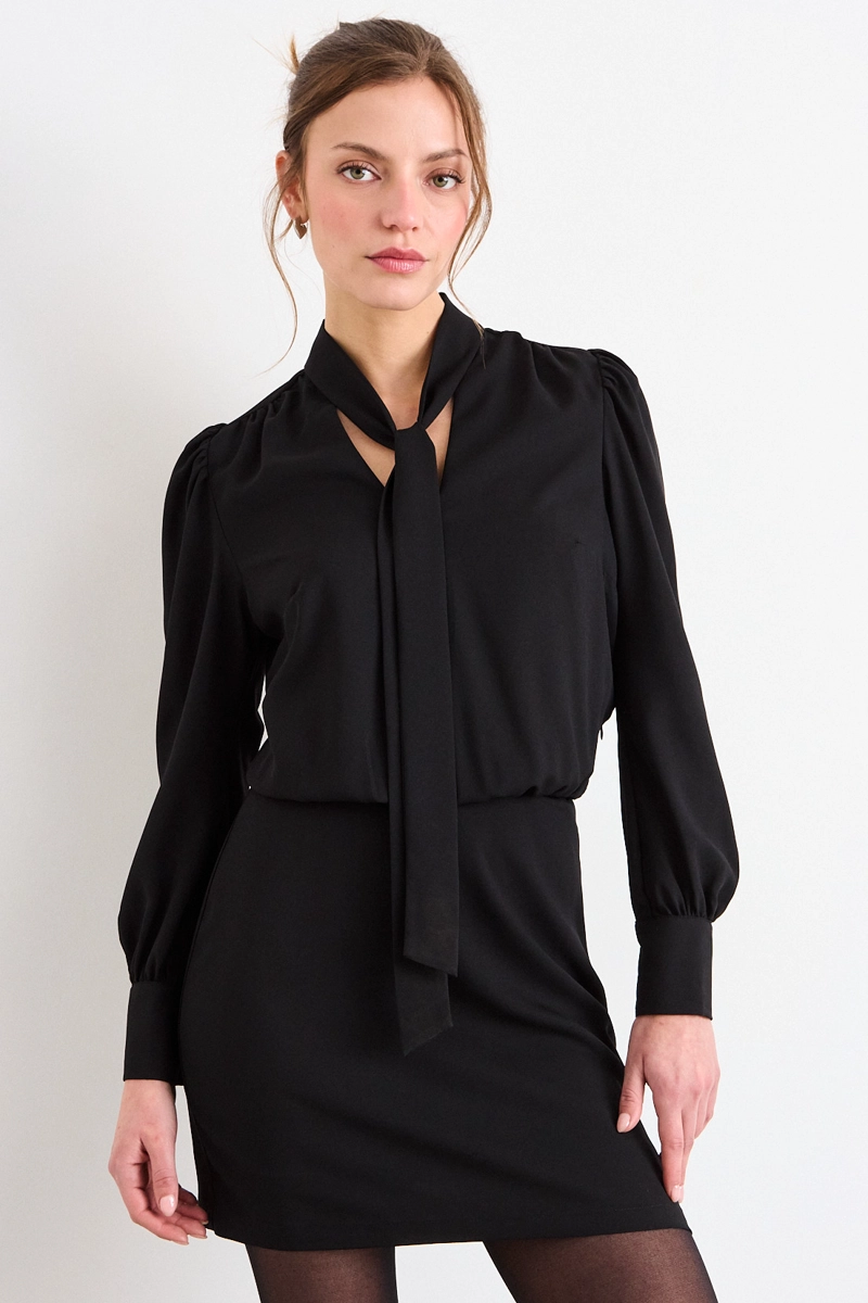 VESTIDO CORTO NEGRO MUJER IO - 1