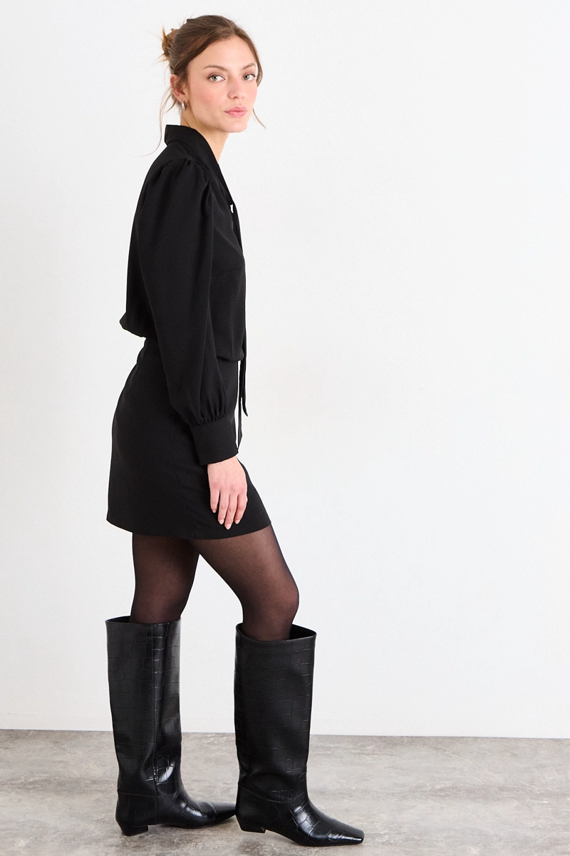 VESTIDO CORTO NEGRO MUJER IO - 4