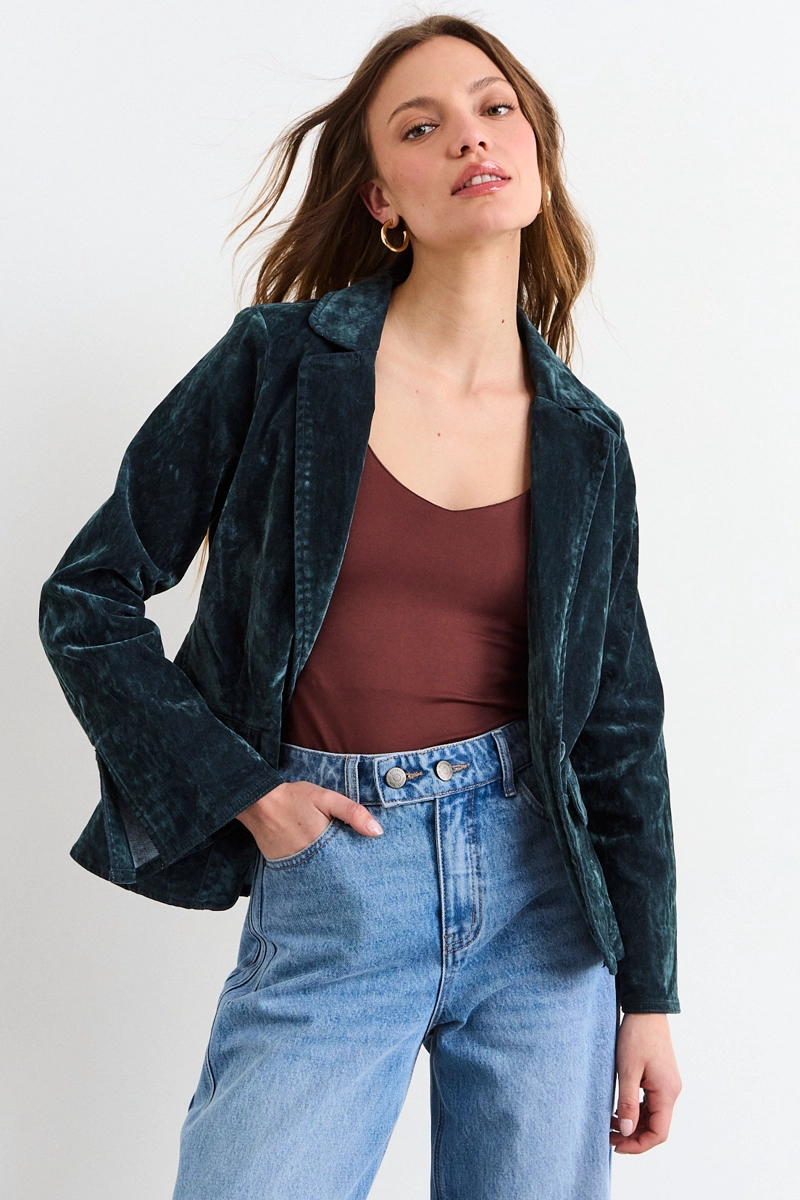 BLAZER MEZCLILLA VERDE MUJER IO - 2