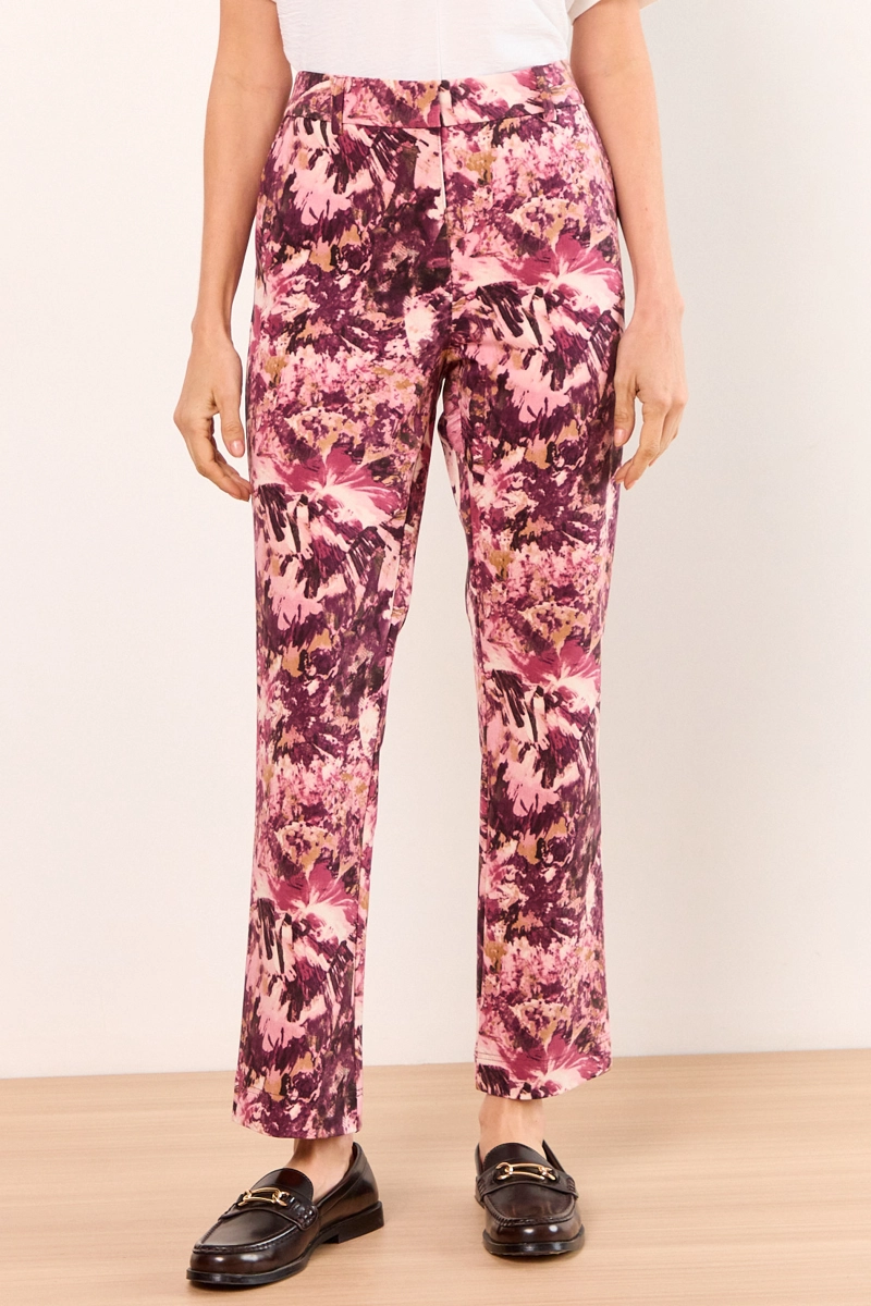 PANTALON RECTO ESTAMPADO ROSADO MUJER MA GRIFFE - 2