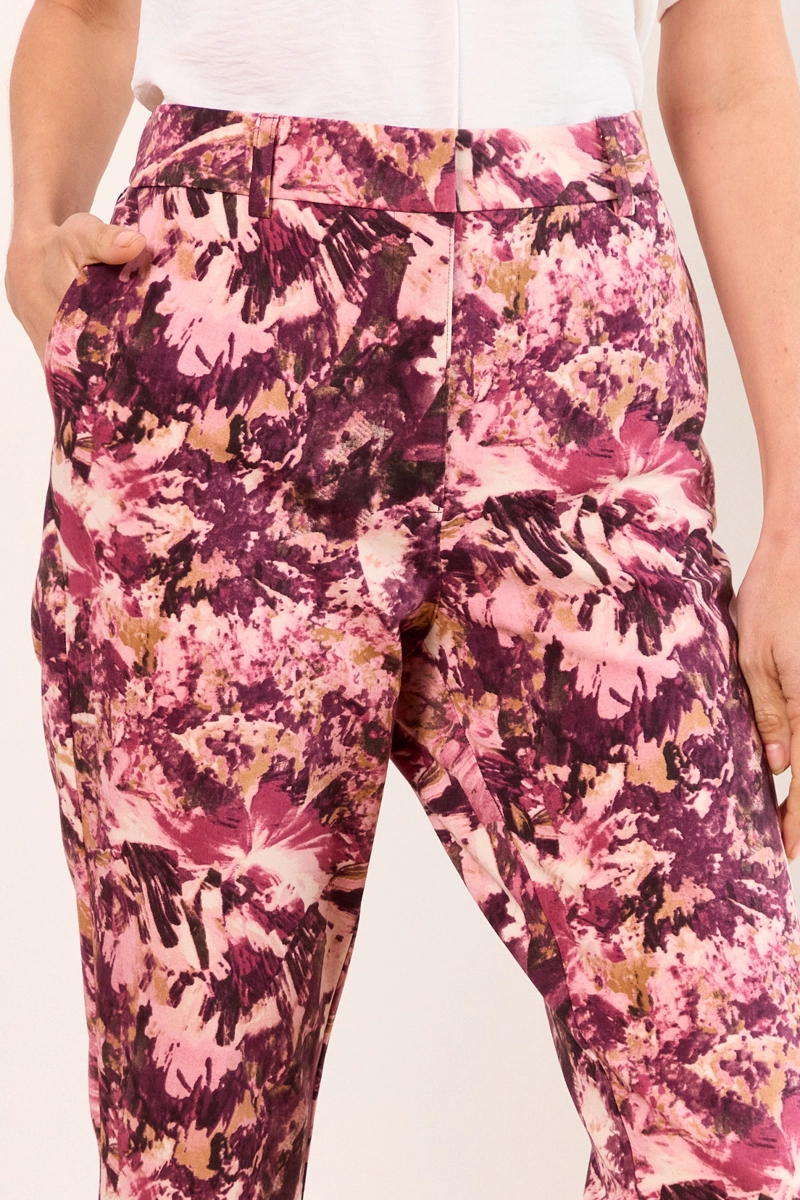 PANTALON RECTO ESTAMPADO ROSADO MUJER MA GRIFFE - 3