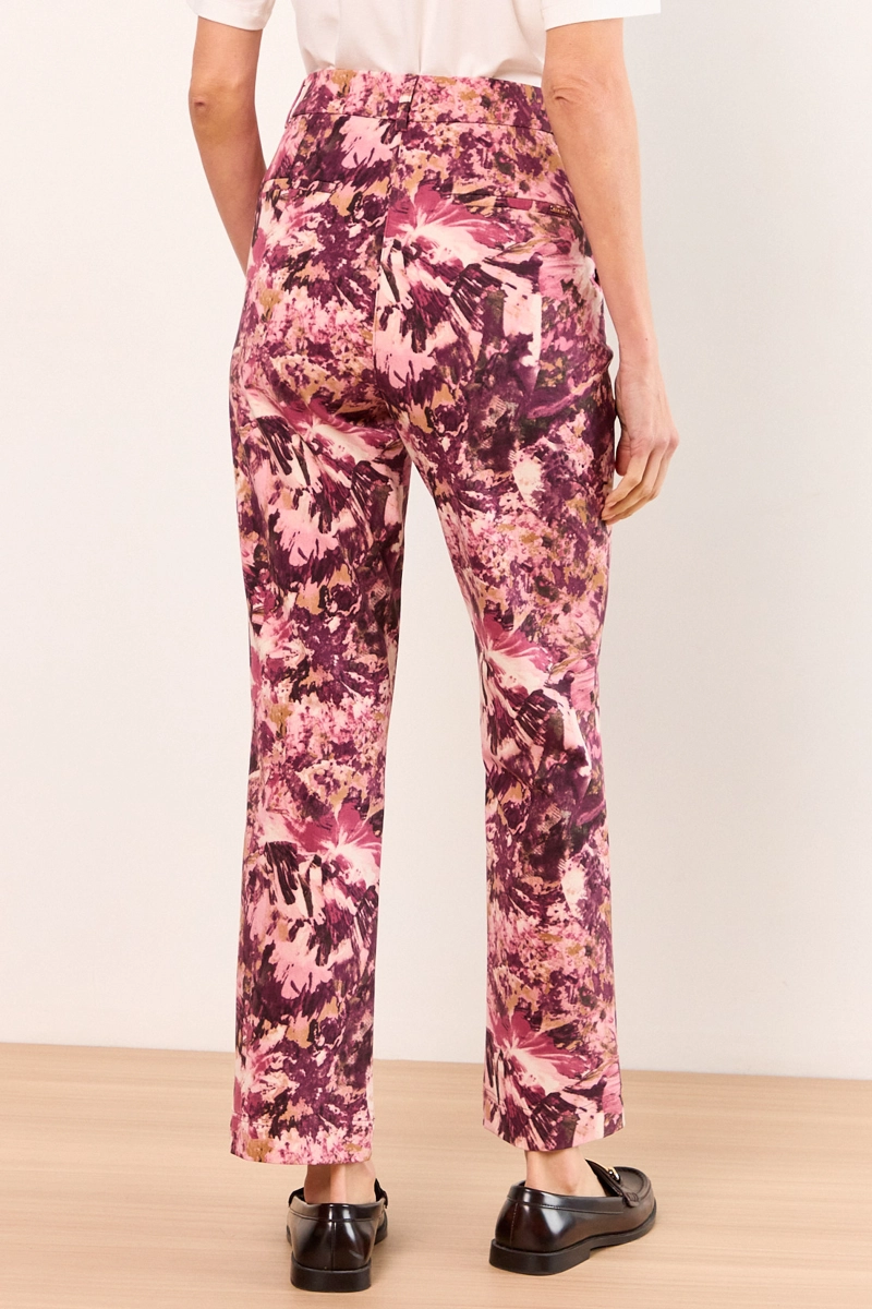 PANTALON RECTO ESTAMPADO ROSADO MUJER MA GRIFFE - 4
