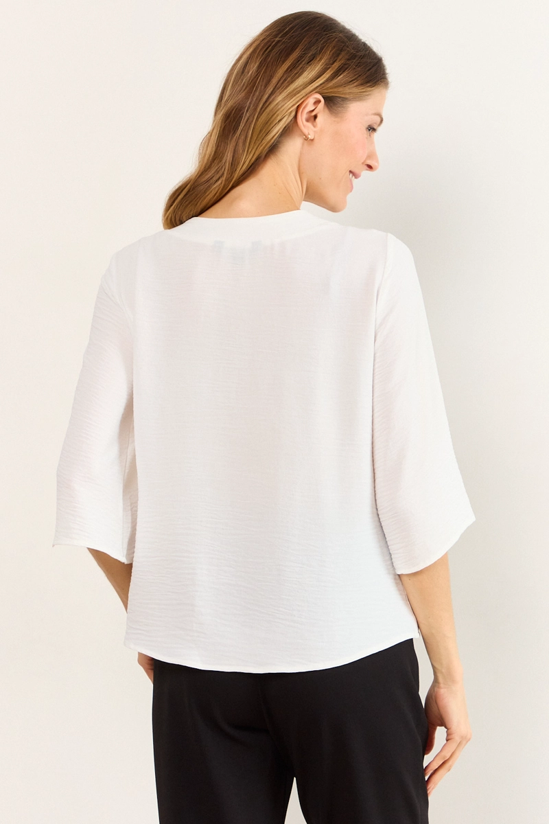 BLUSA ESCOTE EN V CRUDO MUJER MA GRIFFE - 3