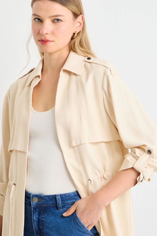 TRENCH LISO BEIGE MUJER ASH - 2