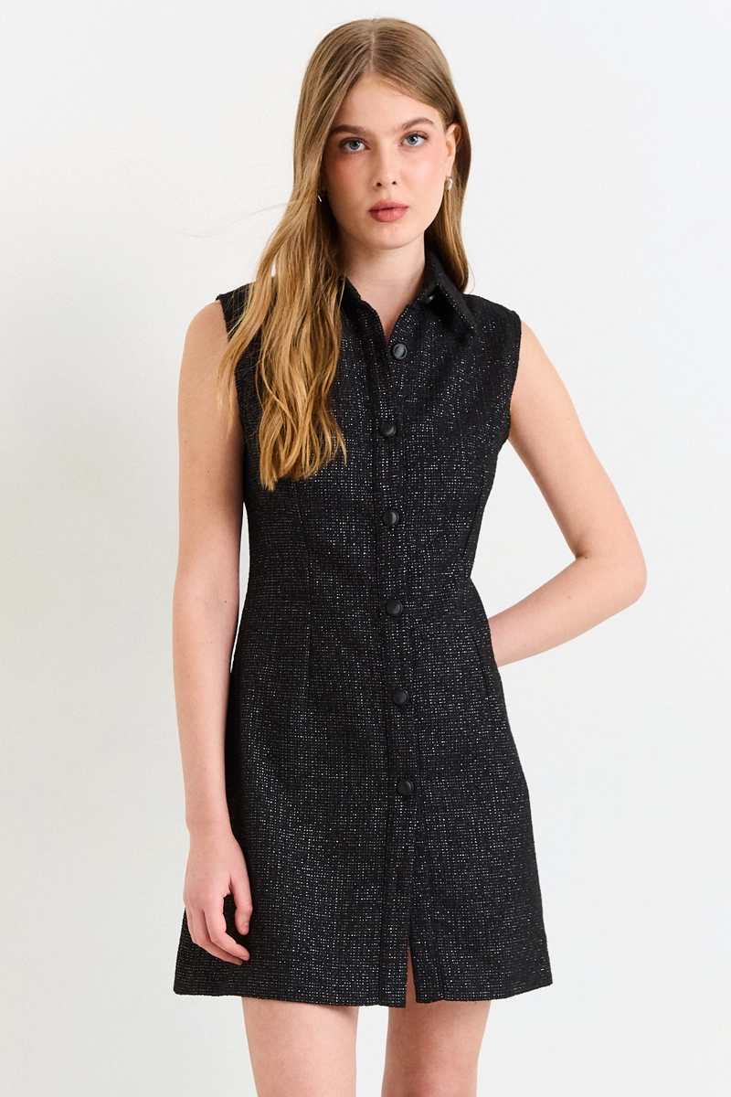 VESTIDO CAMISERO NEGRO MUJER ASH - 1