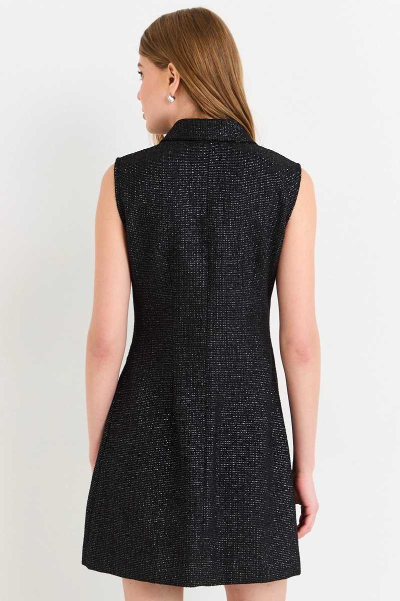 VESTIDO CAMISERO NEGRO MUJER ASH - 3