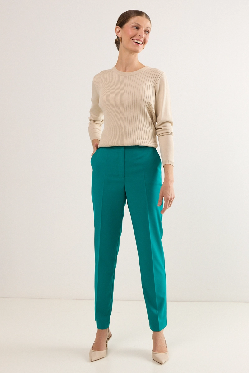 PANTALON LISO VERDE CATA MUJER MA GRIFFE - 1