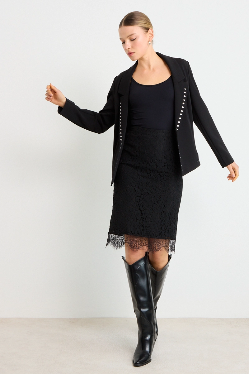 FALDA LARGA NEGRO MUJER ASH - 1
