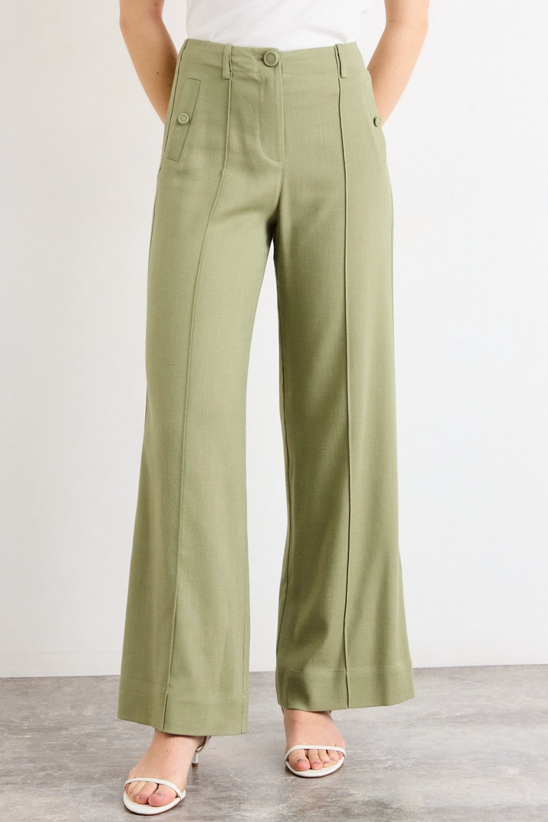 PANTALON VERDE OLIVA MUJER IO - 2