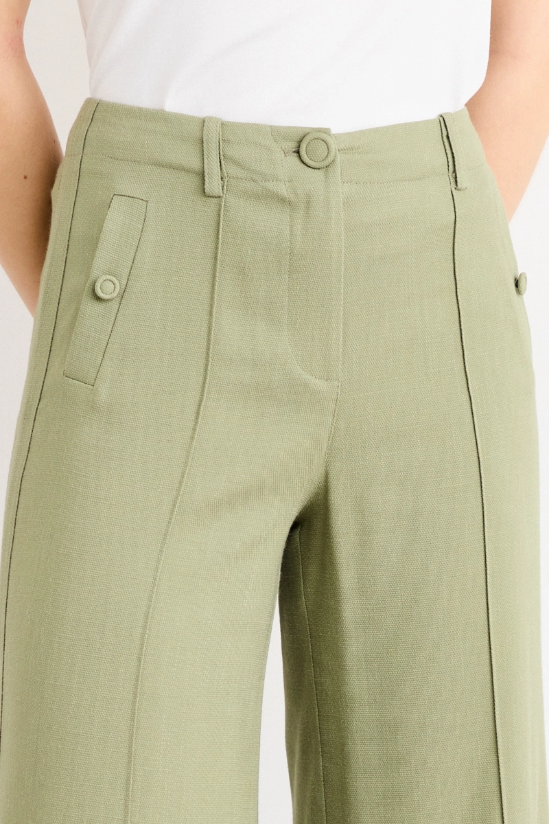 PANTALON VERDE OLIVA MUJER IO - 3
