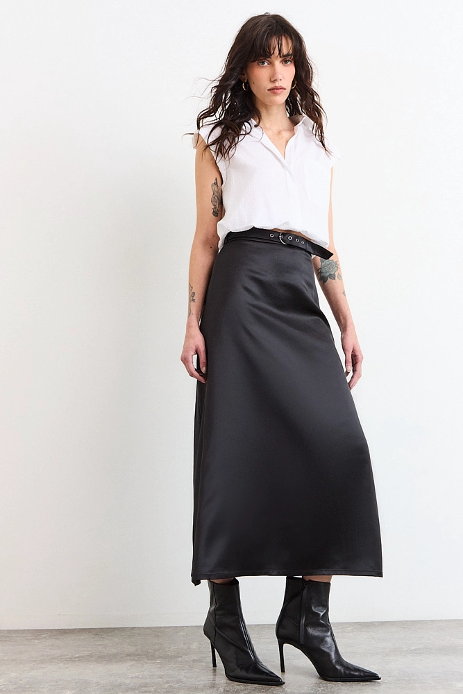 FALDA LARGA NEGRO MUJER IO - 5