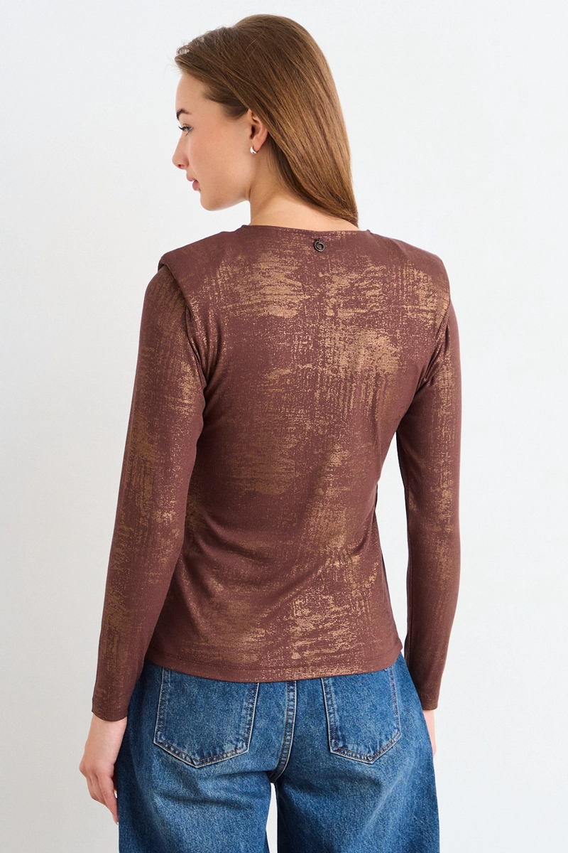 POLERA MANGA LARGA CAFE MUJER IO - 3