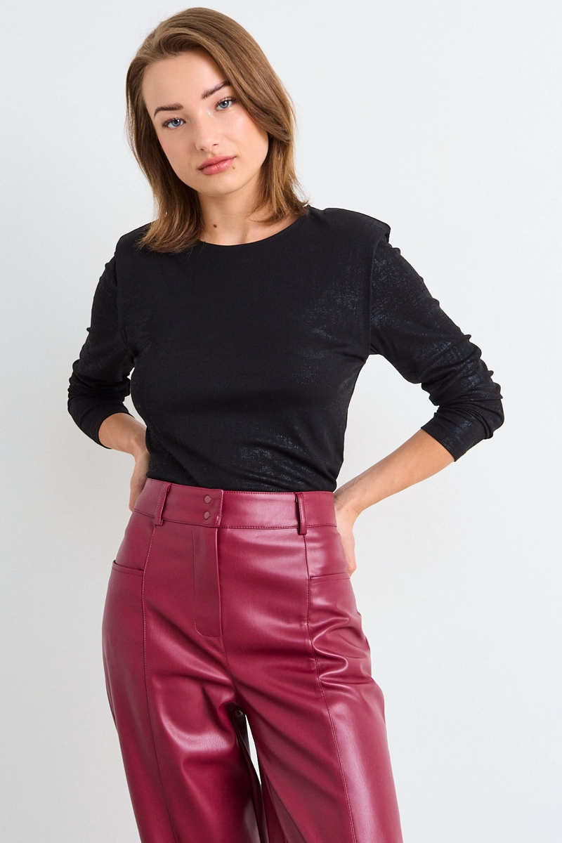 POLERA MANGA LARGA NEGRO MUJER IO - 1