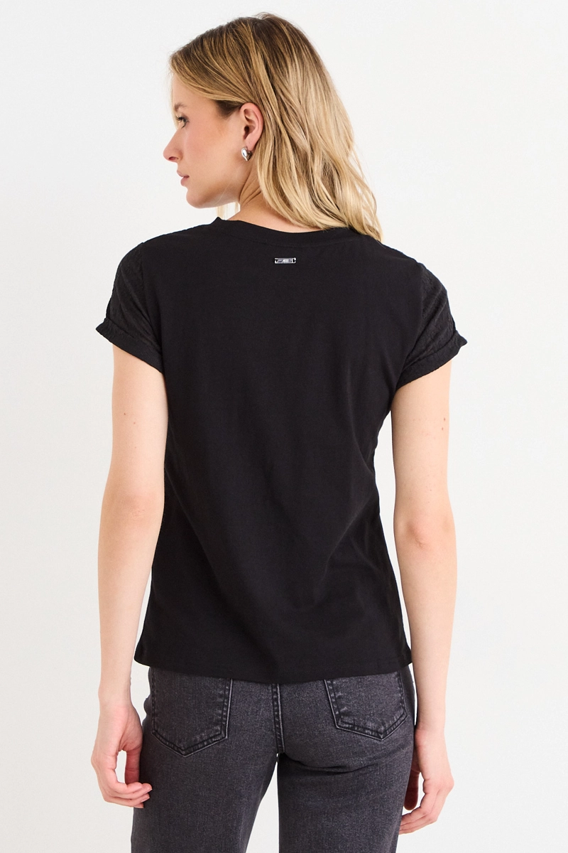 POLERA MANGA CORTA NEGRO MUJER ASH - 3