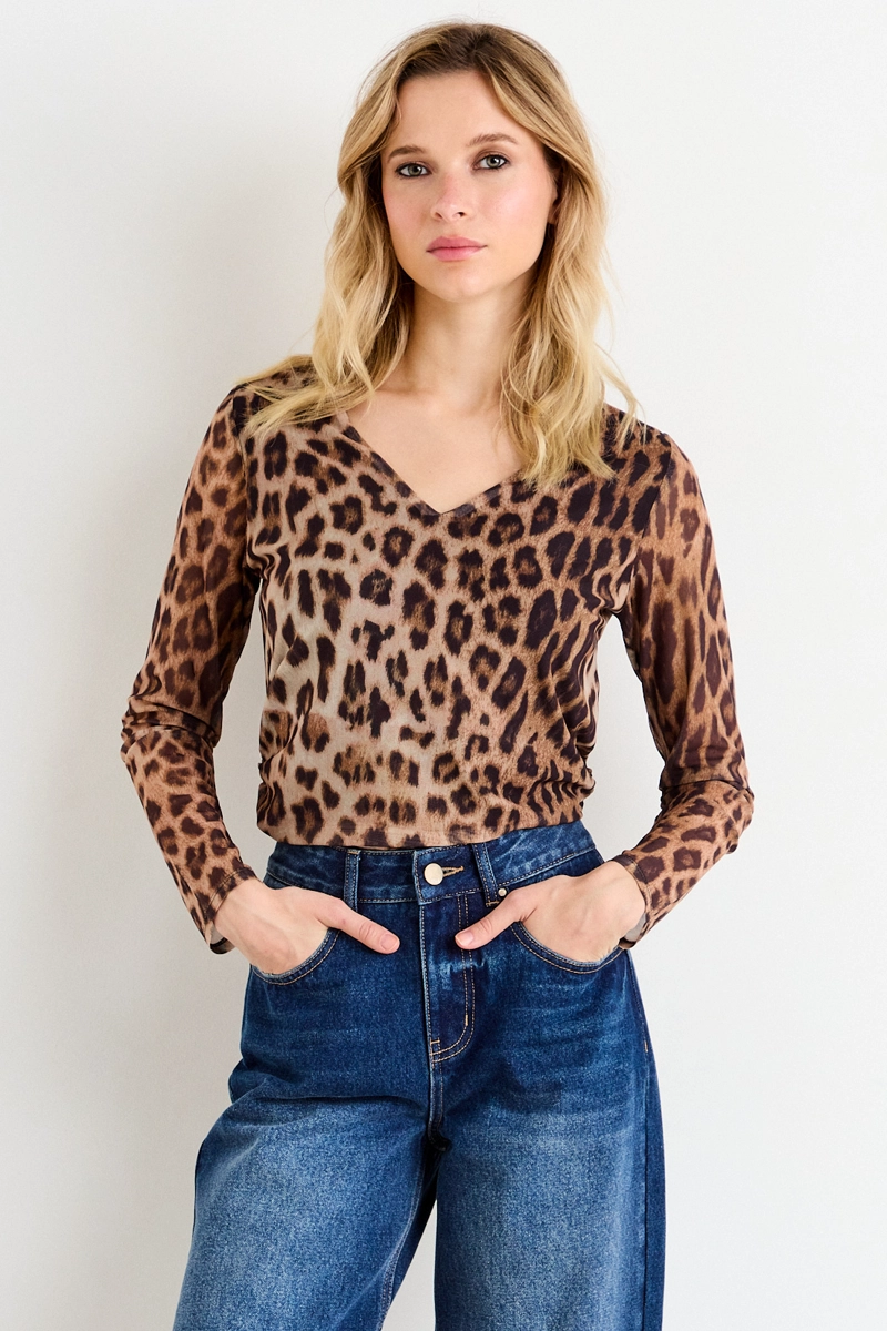 POLERA MANGA LARGA BEIGE MUJER ASH - 1
