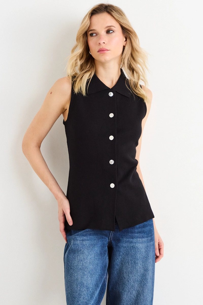 GILET NEGRO MUJER ASH - 1