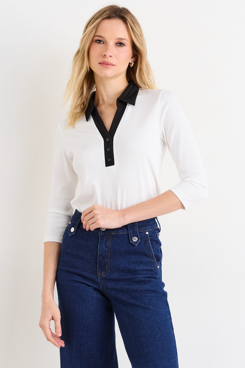 POLERA MANGA LARGA CRUDO MUJER ASH - 1