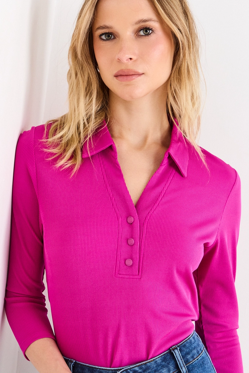 POLERA MANGA LARGA FUCSIA MUJER ASH - 2