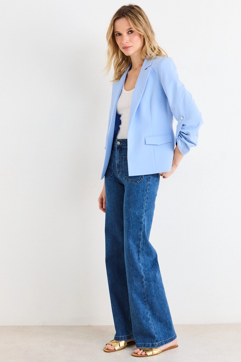 BLAZER CELESTE MUJER ASH - 5