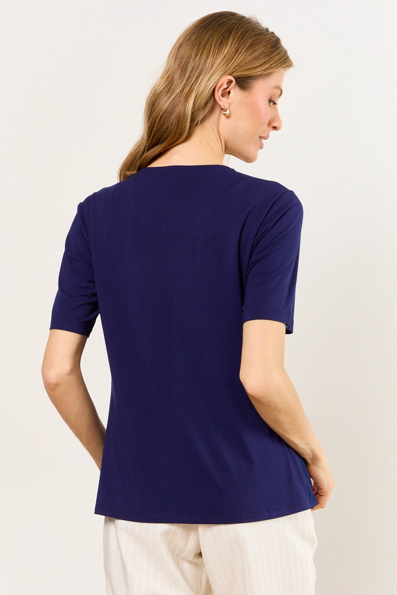 POLERA MANGA CORTA AZUL MUJER MA GRIFFE - 3