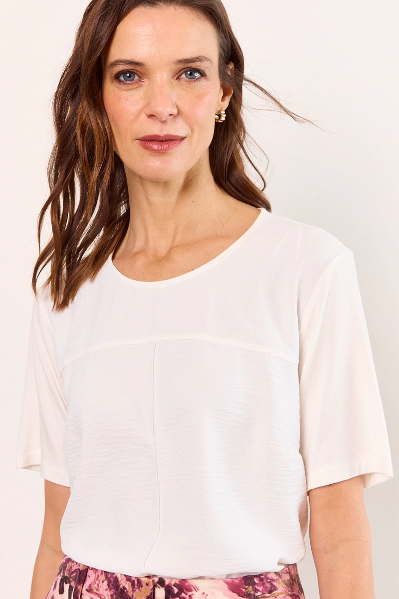 POLERA MANGA CORTA BLANCO MUJER MA GRIFFE - 1
