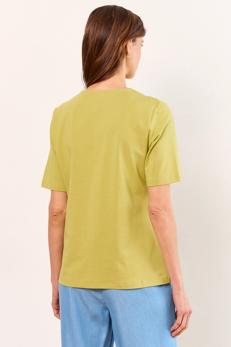 POLERA MANGA CORTA VERDE MUJER MA GRIFFE - 3